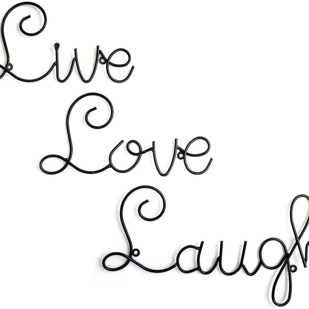 Live Love Laugh Set 3 Wall Mount Metal Wall Word Sculpture, Wall Decor